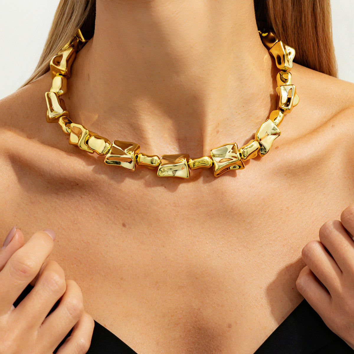 French Pleated Pearl-Style Necklace