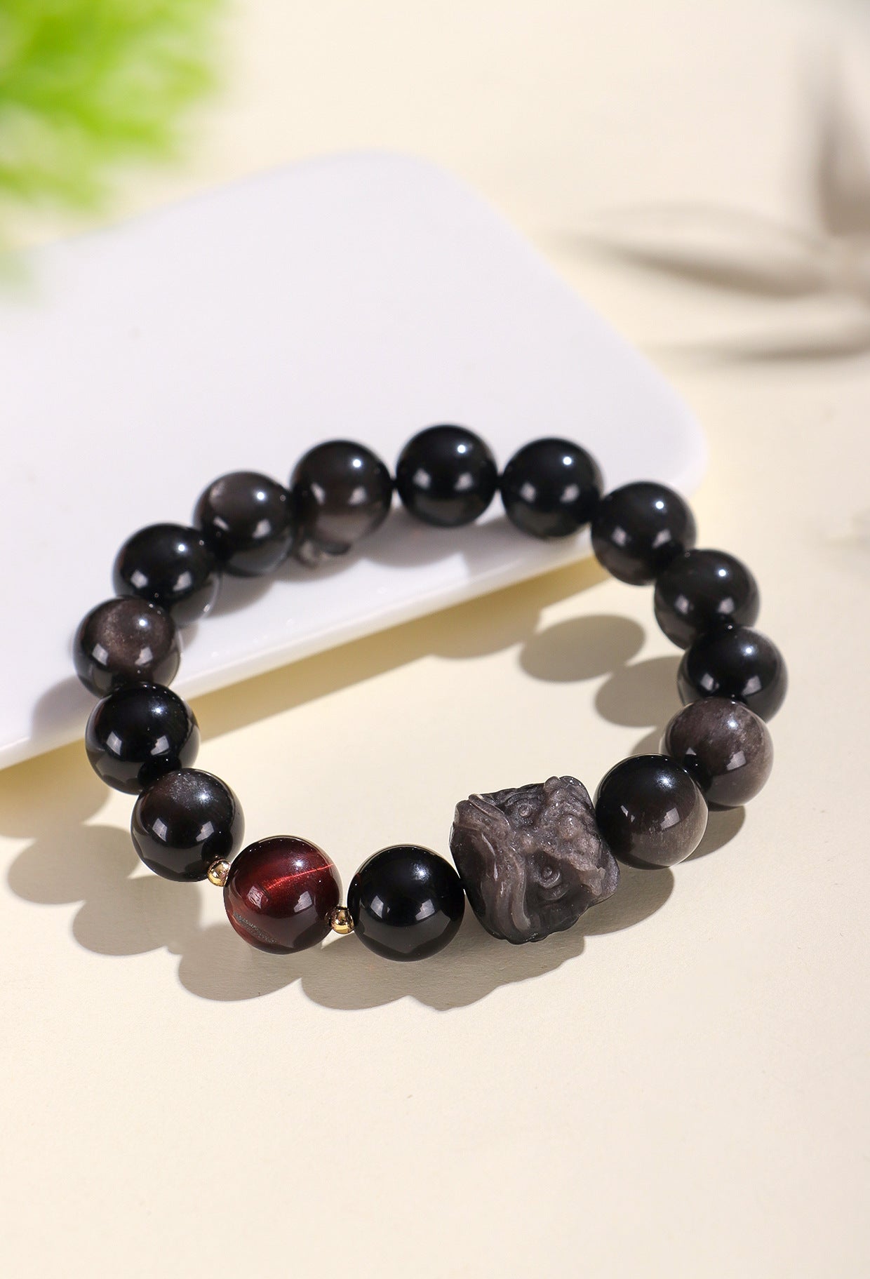 Planderful Fortune's Favor Bracelet – Unique Obsidian and Tiger Eye Design