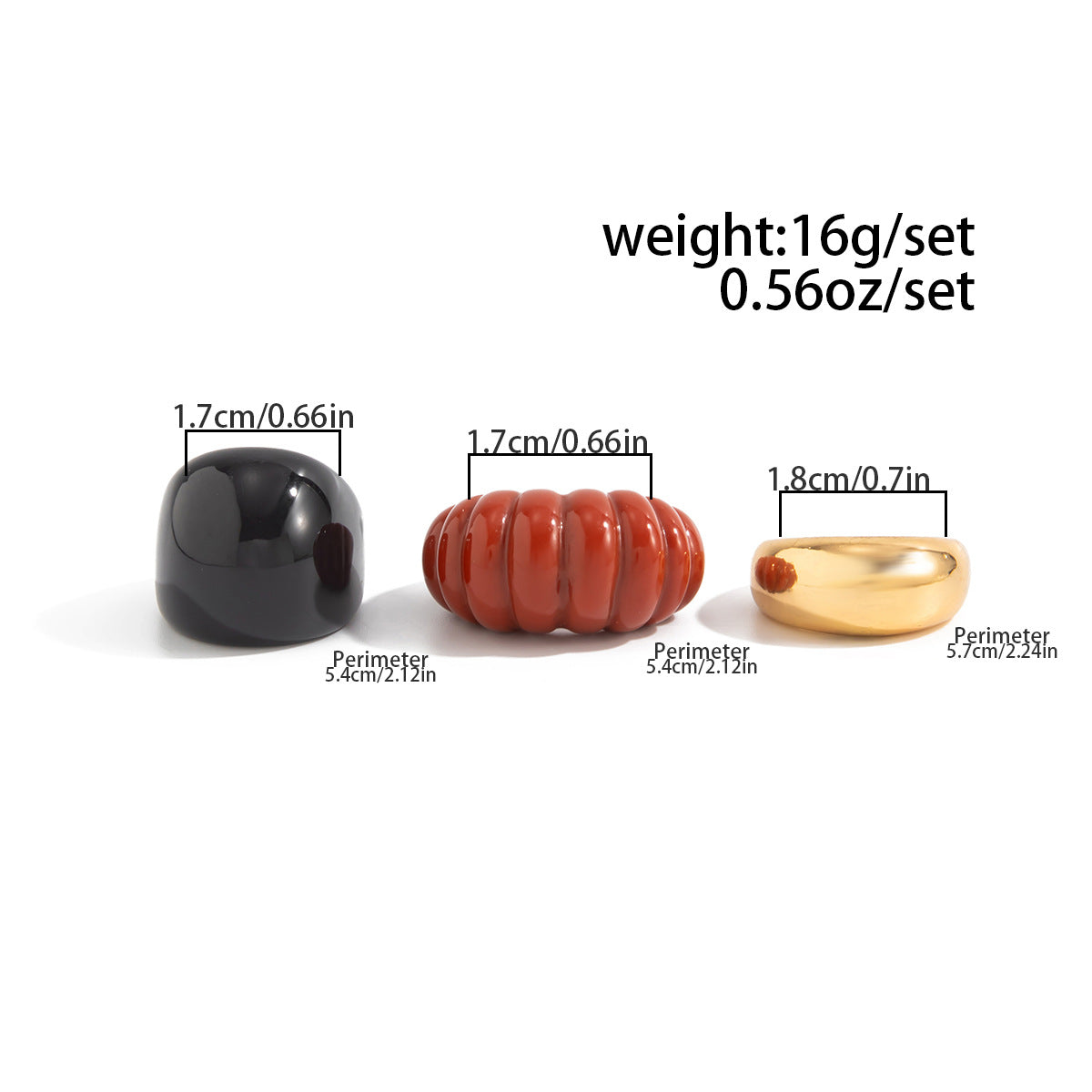 Planderful Vienna Verve Resin Ring For Women Open Threaded Red Glossy Statement Jewelry