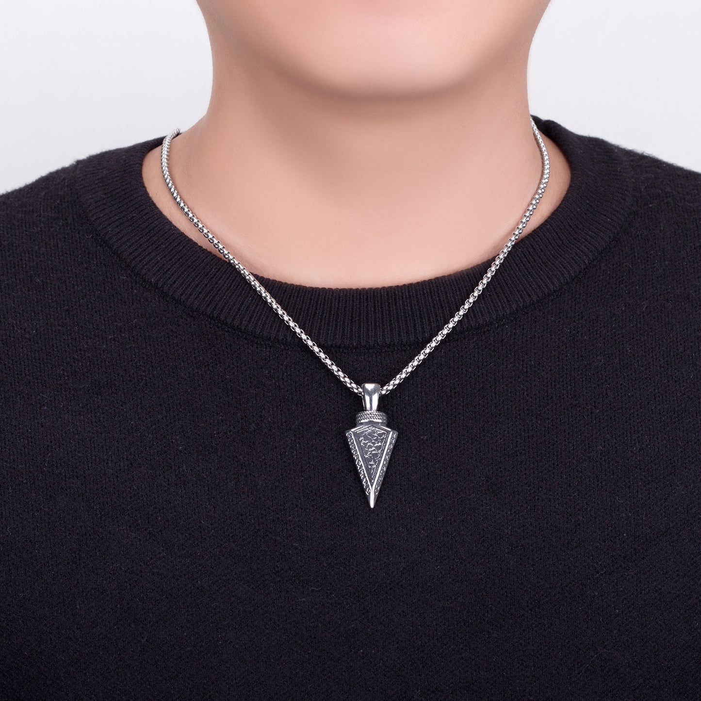 Steel Necklace – Vintage Viking Arrow Pendant