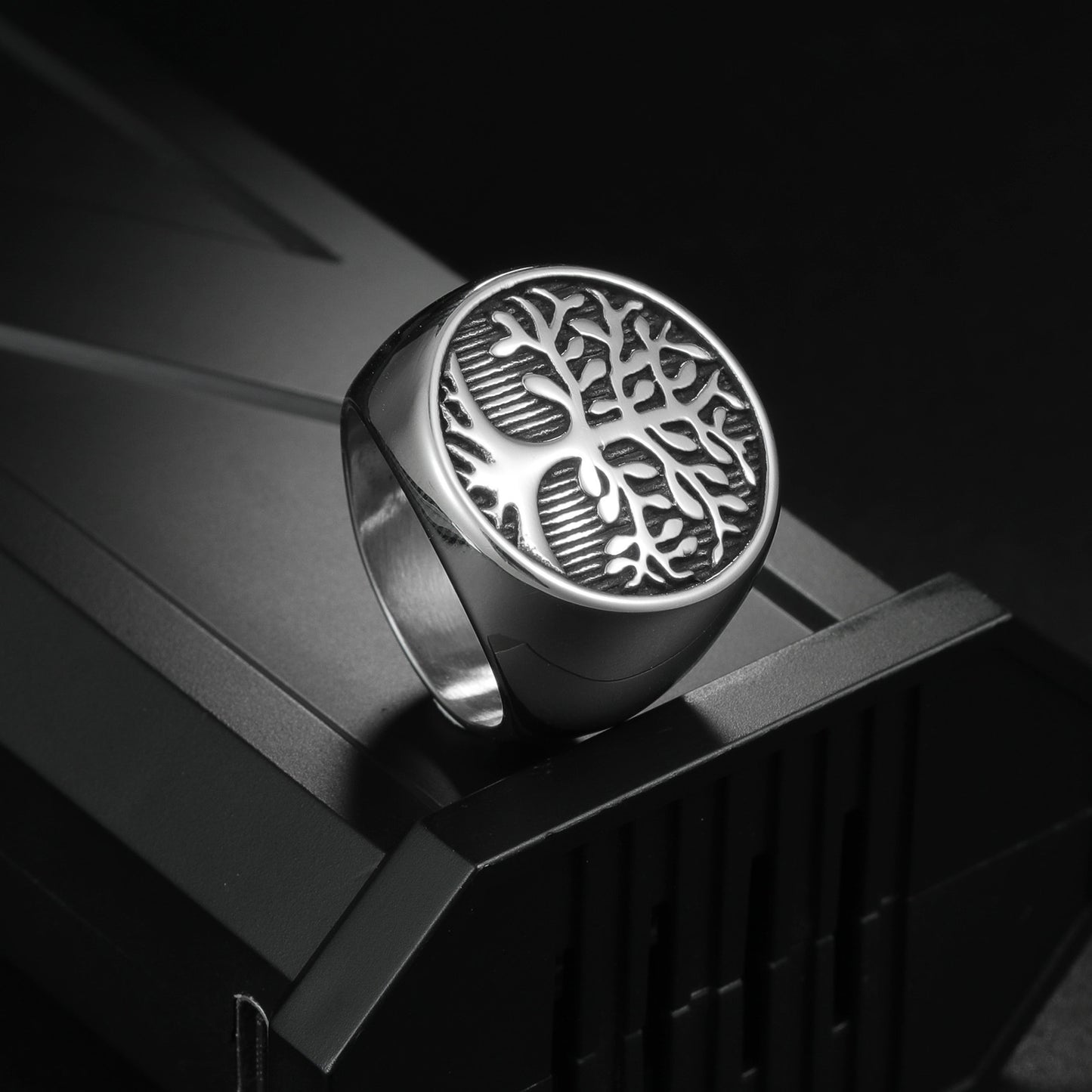 Planderful Tree of Life Ring for Men Stainless Steel