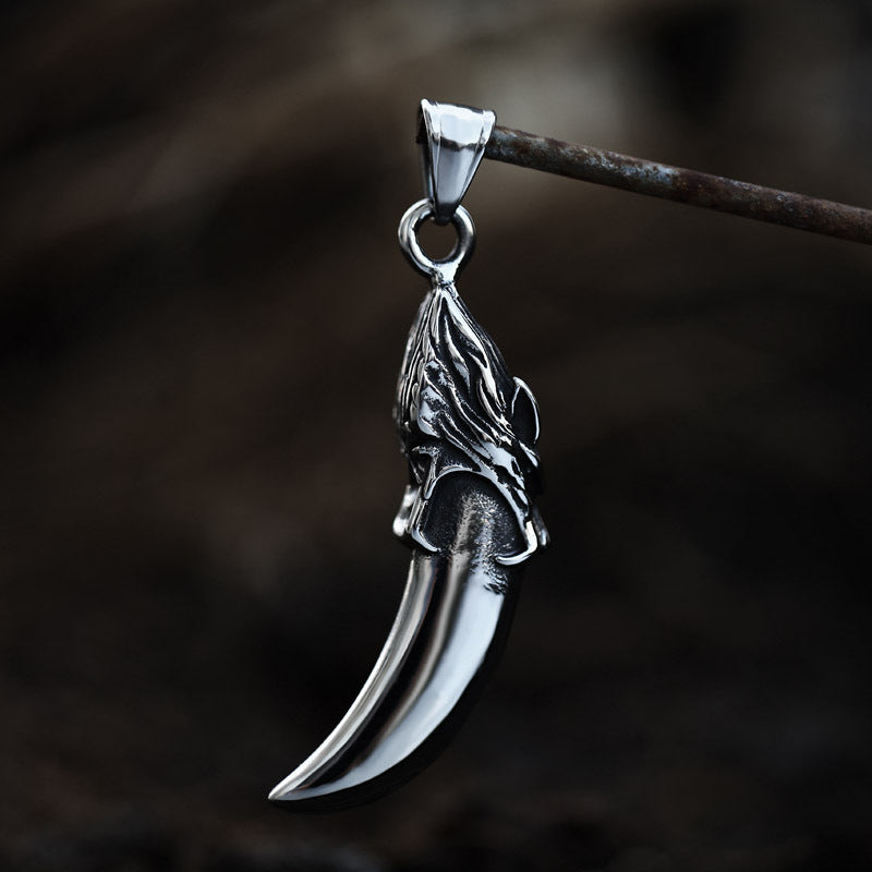 Retro Titanium Steel Wolf Tooth Pendant for Men - Wholesale Jewelry Collection