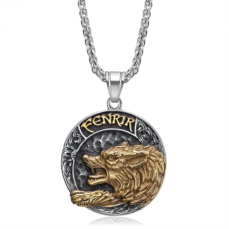 Steel Necklace – Elegant Nordic Fenrir Pendant