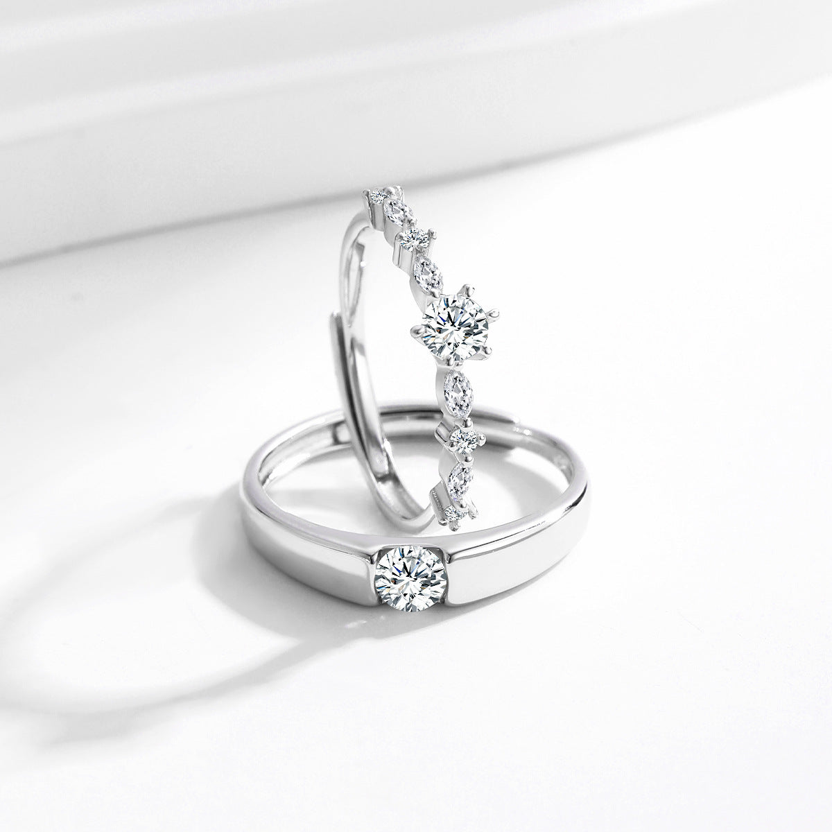 Minimalist Moon Sun S925 Sterling Silver Ring