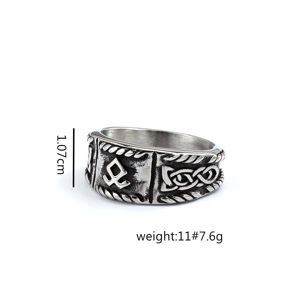 Vintage Viking Stainless Steel Men's Ring