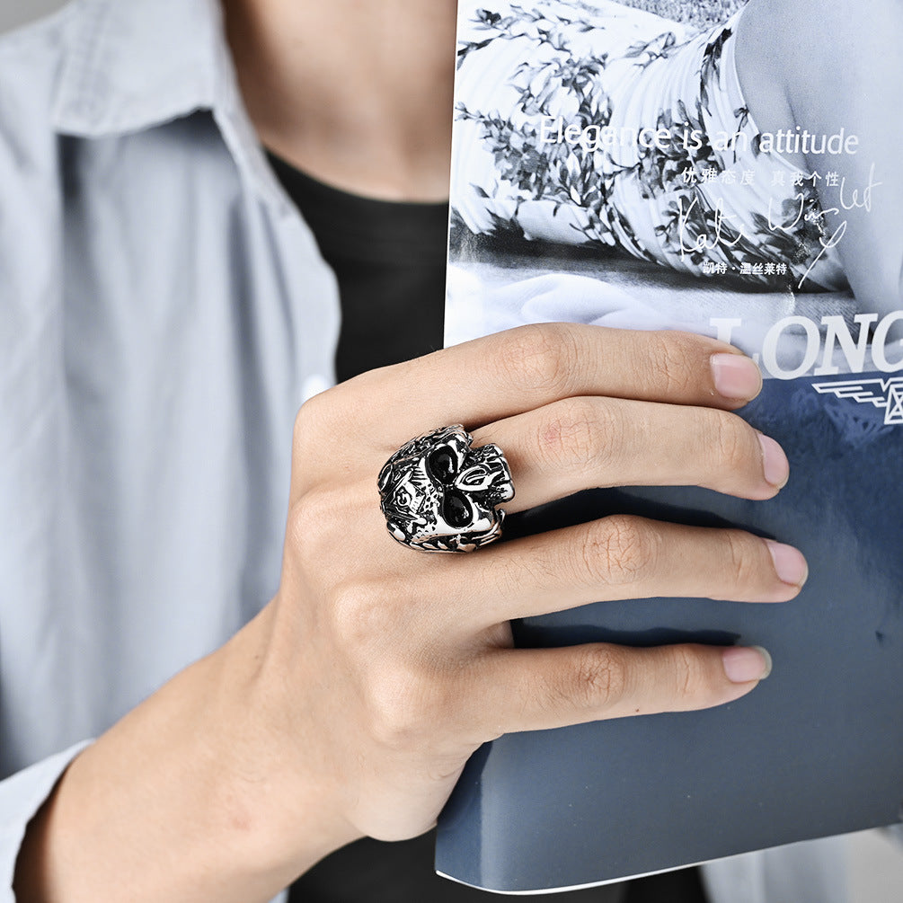 Skull Freemasonry Stainless Steel Ring Men's Fraternity