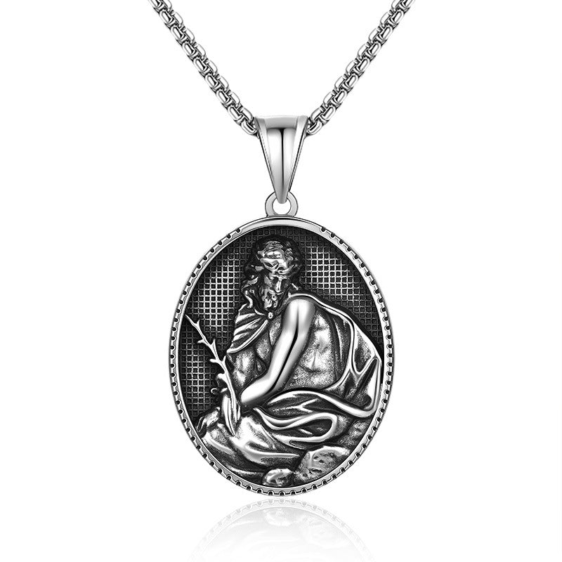 Vintage Stainless Steel Pendant Necklace