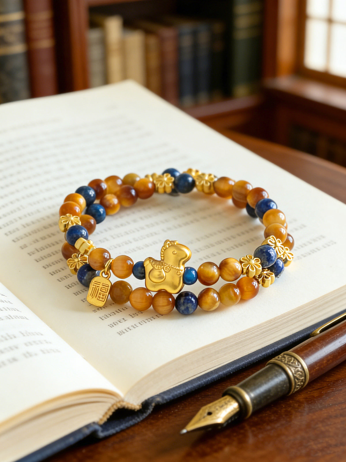Lapis Lazuli Horse Eye Bracelet