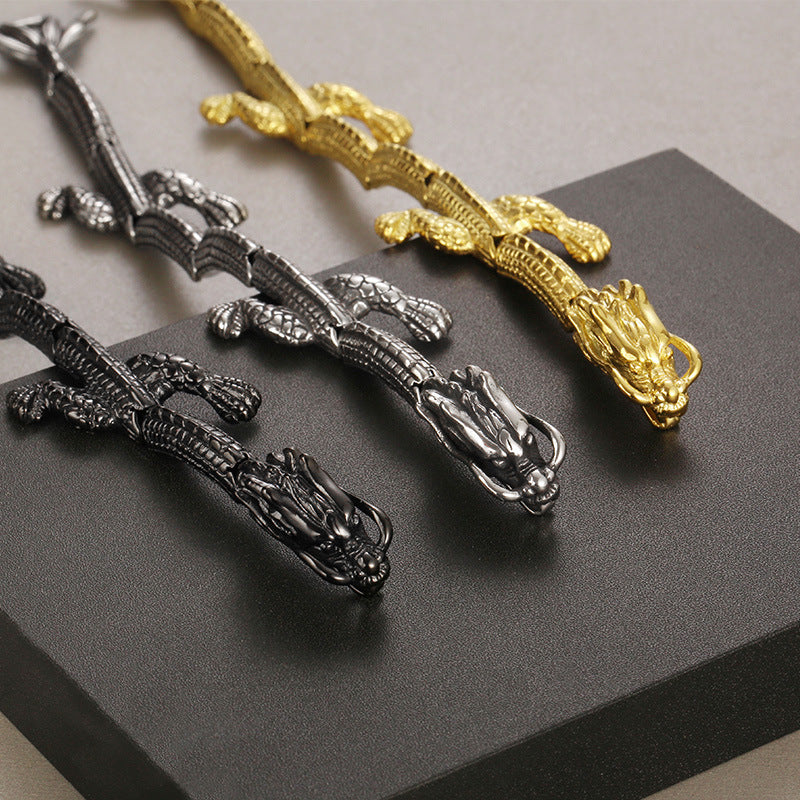 Guochao Benming Year Lucky Transshipment Dragon Bracelet – National Style Stainless