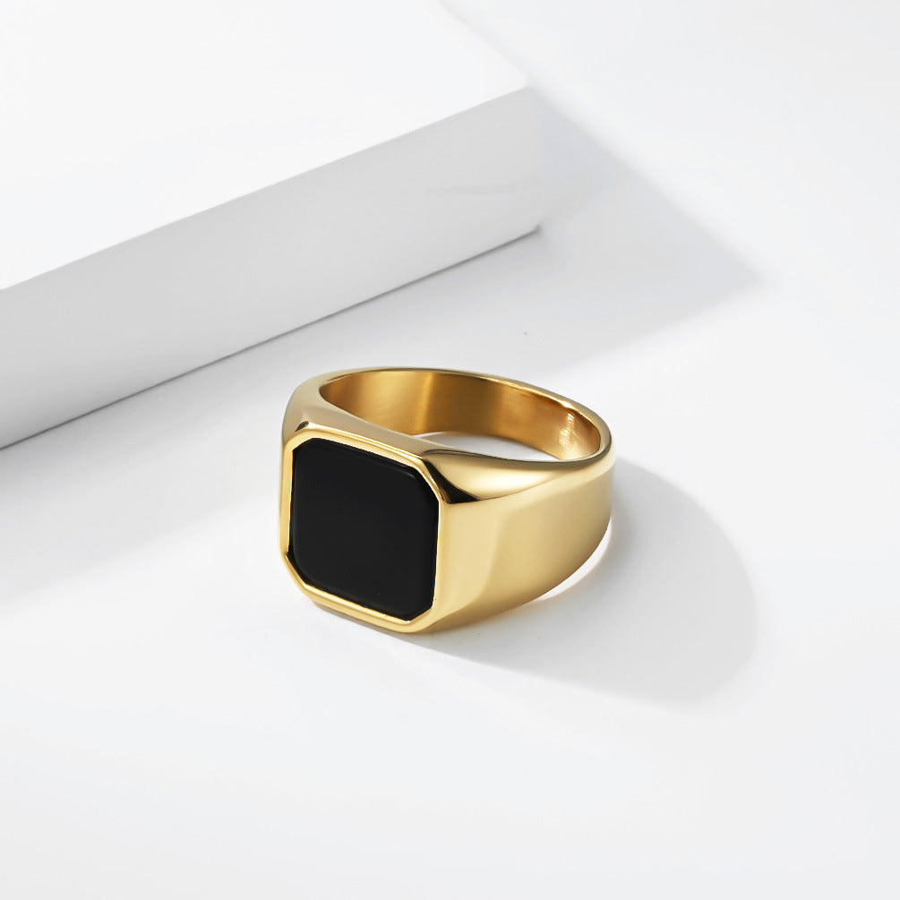 Gemstone Stainless Steel Ring for Men