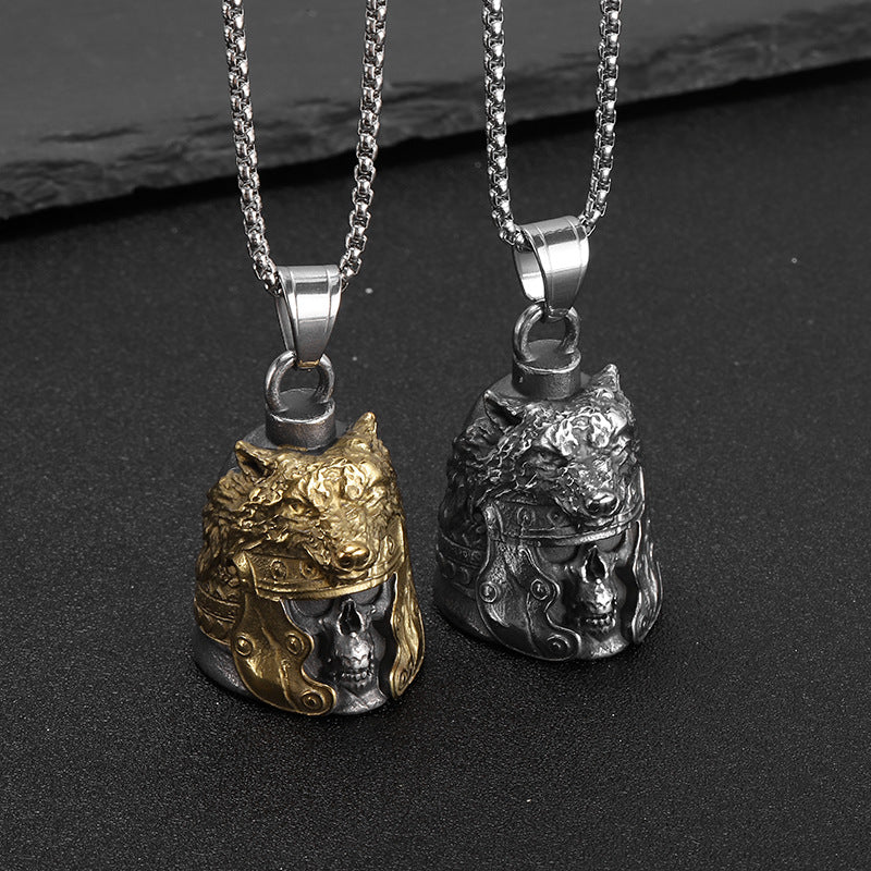 Vintage Wolf Stainless Steel Pendant Necklace