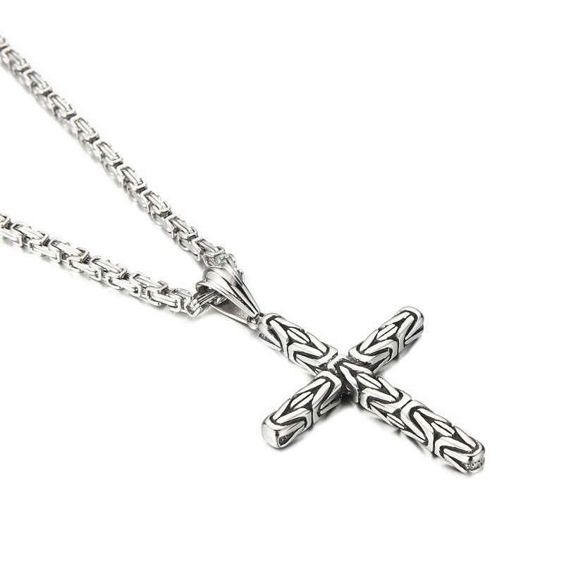 Cross, Titanium Steel Men's Imperial Chain Necklace In Dongdaemun, South Korea