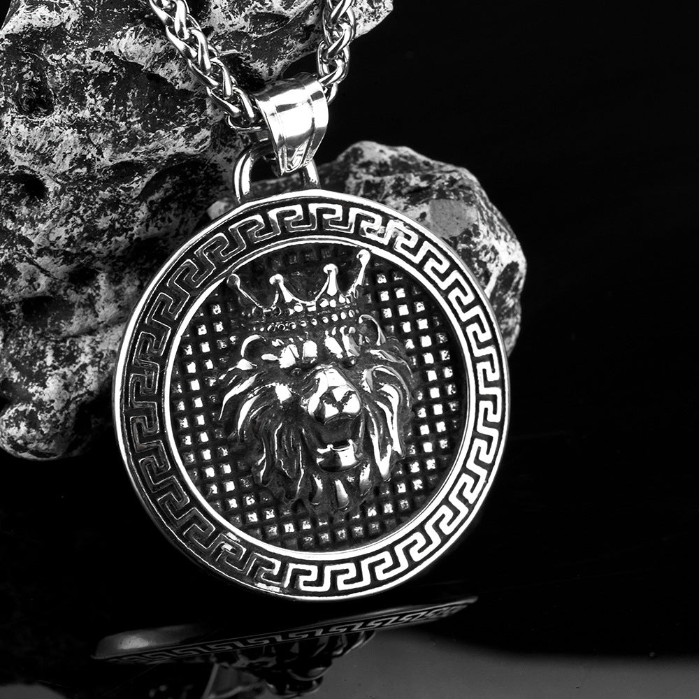 Vintage Men's Jewelry Lion King Tag Pendant Accessories