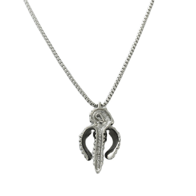 Titanium Steel Dragon Sword Pendant Necklace - Trendy Retro Design for Men