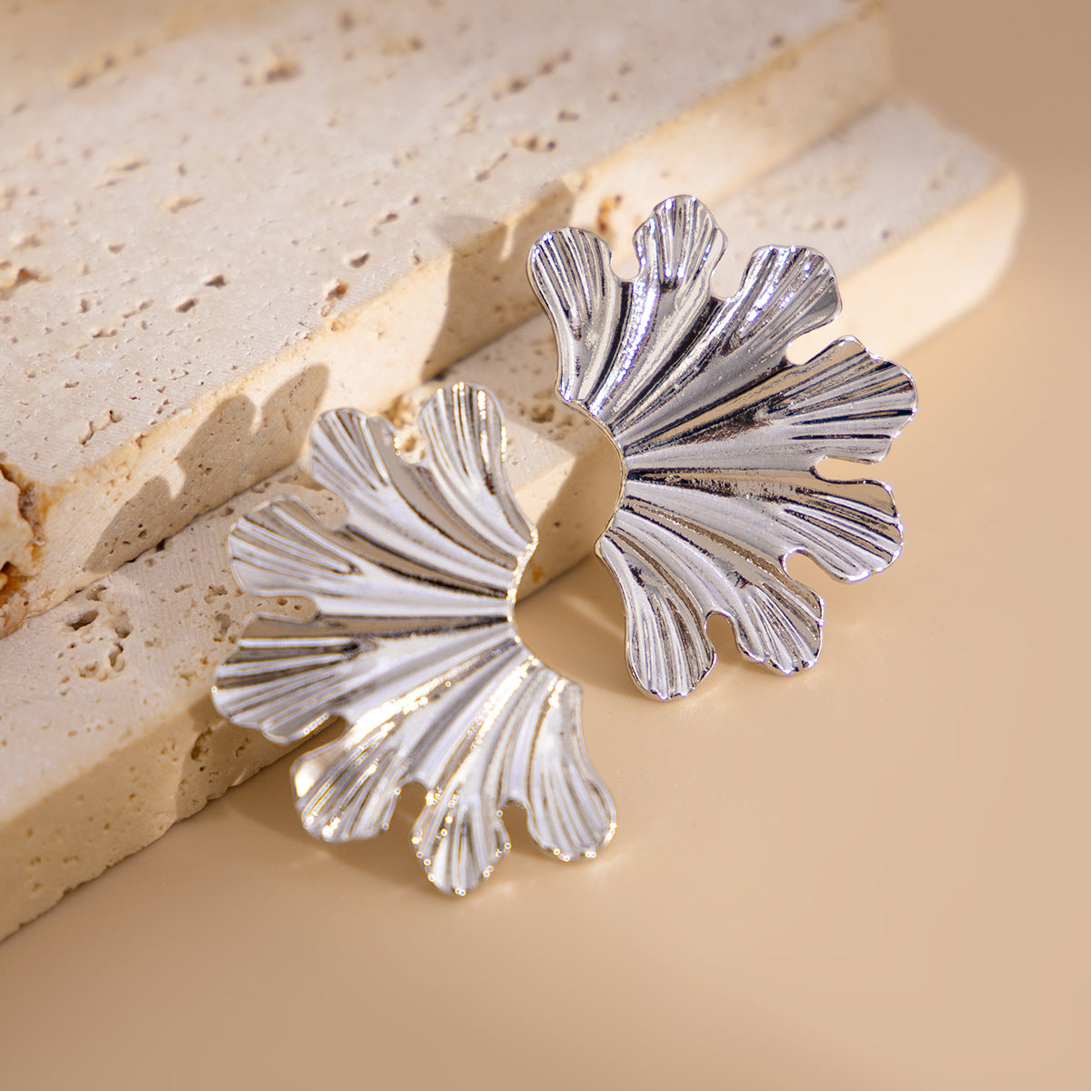 Planderful Vienna Verve Earrings – Exaggerated Asymmetrical Flower Design