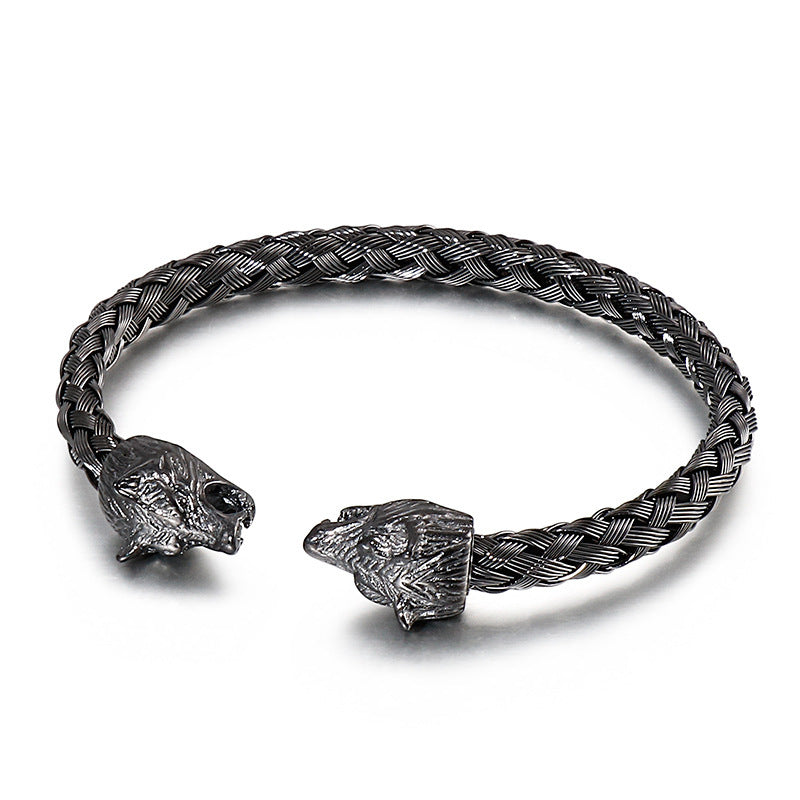 Stainless Steel Skull Open Men's Bracelet – Punk Bracelet.