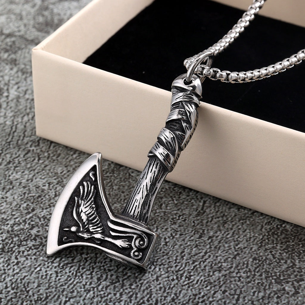 Vintage Wolf Stainless Steel Men's Pendant Necklace