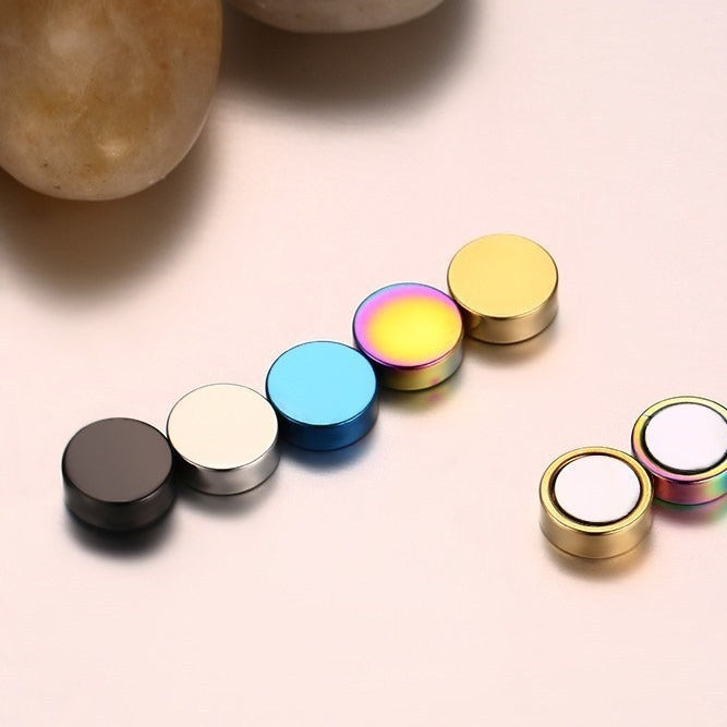 8 mm Magnetic Stainless Steel Stud Earrings