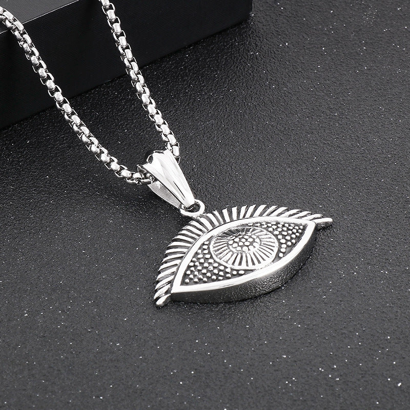 Old Creative Turtle Pendant, Retro Polka Dot Flower Turtle Devil's Eye Titanium Necklace