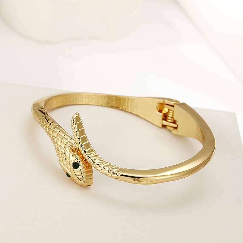 Gold-Plated Snake Bone Bracelet Accents for Korean Fashionista