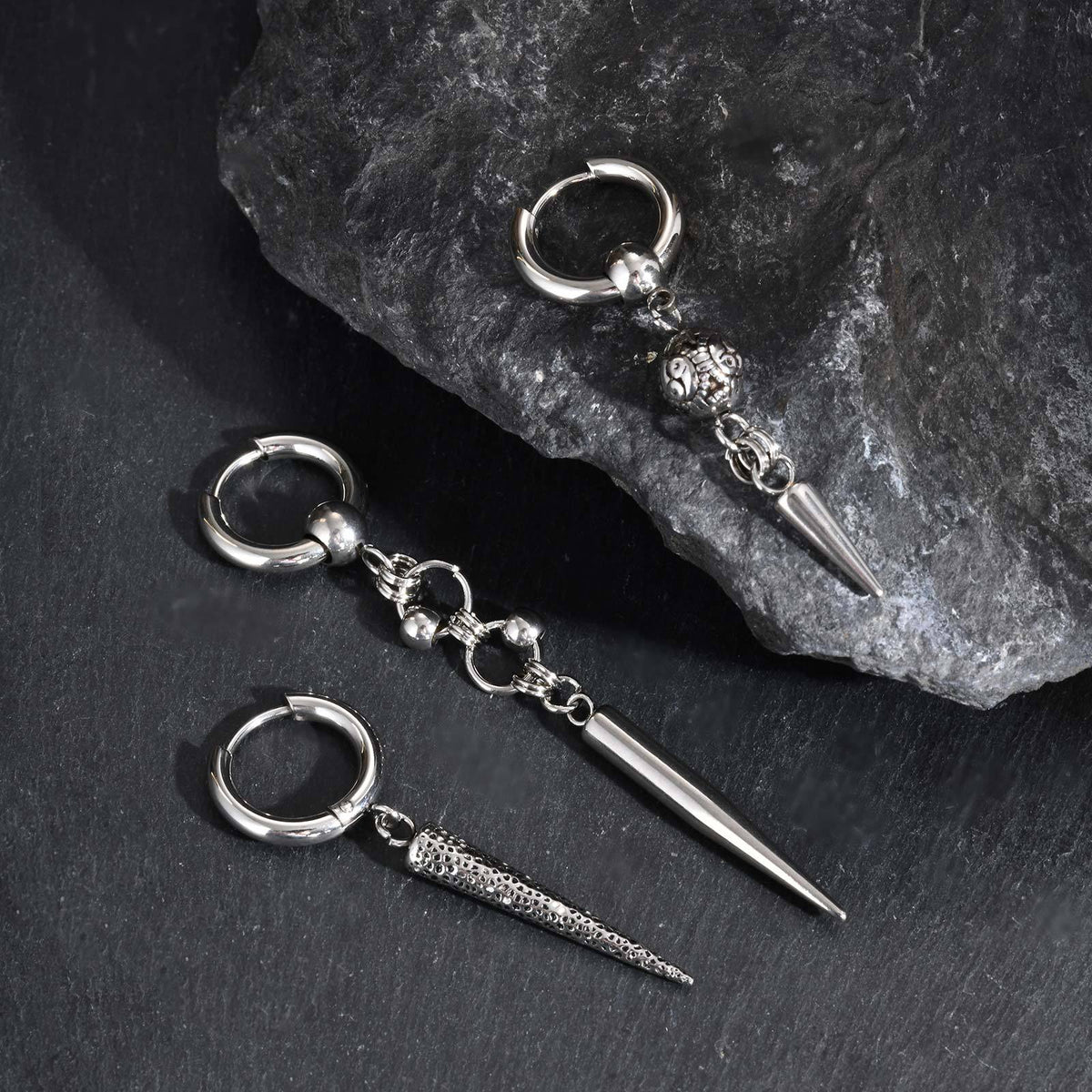 Stainless Steel Cross Geometric Punk Single Earring