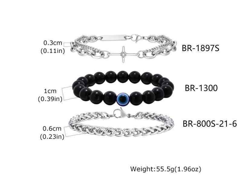 Devil's Eye Zircon Stainless Steel Bracelet