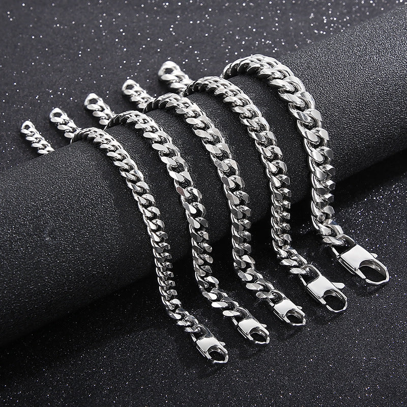 Niche Design – Men's Dancing – Neutral Titanium Steel Cuban Chain Bracelet