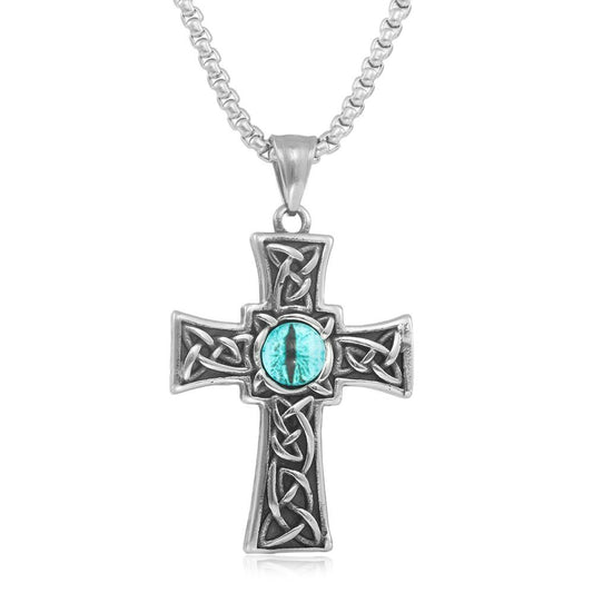 European And American Stainless Steel Cross Eye Pendant