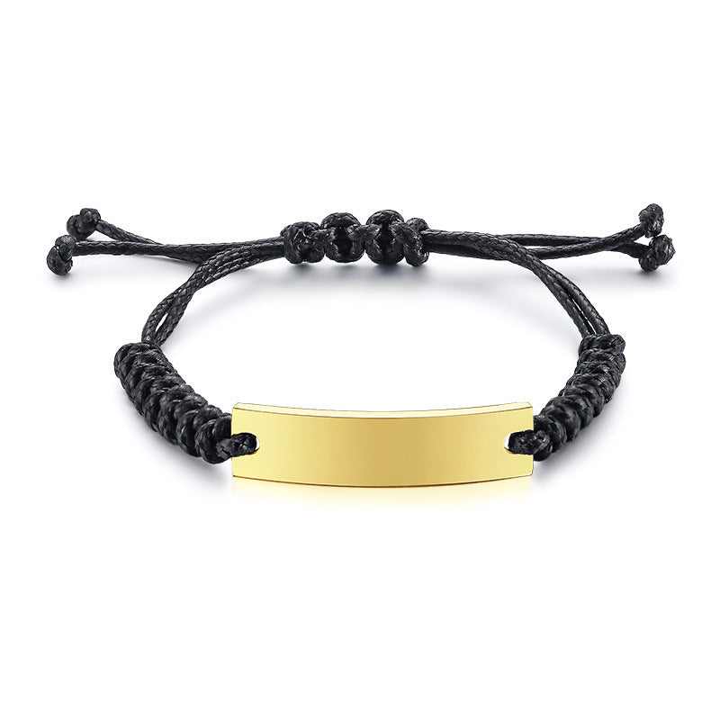 Simple Curved Brand Hand Rope Corroded Steel Bracelet