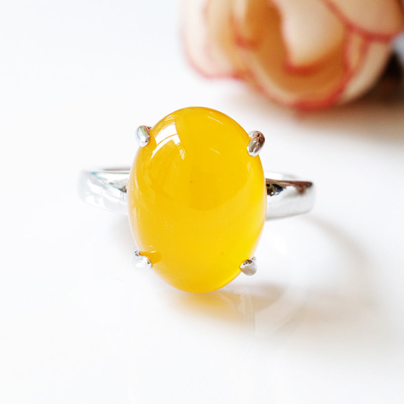 Sunshine Oval Chalcedony Ring