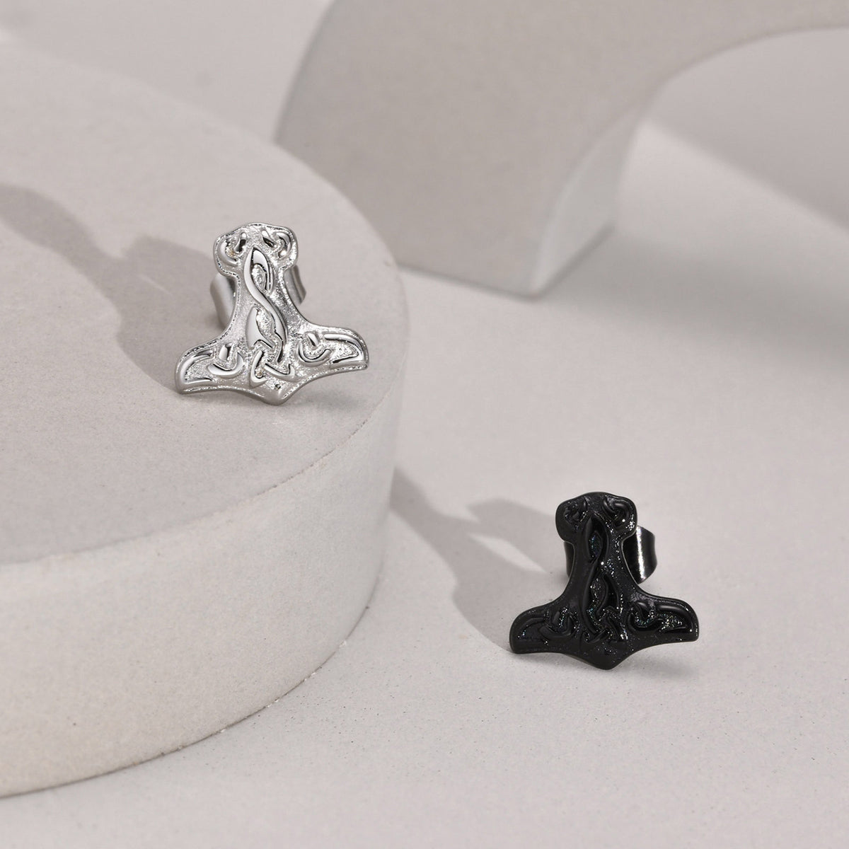 Viking Single Earring — Black