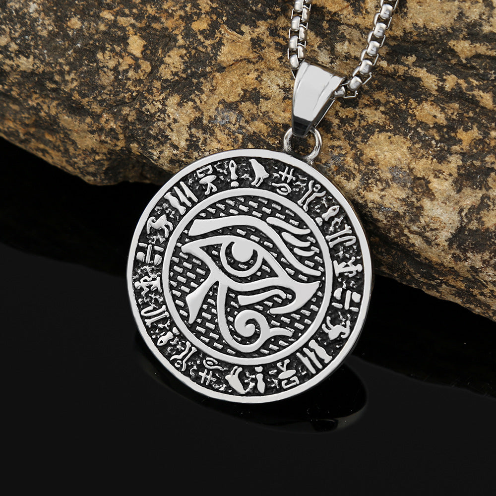 European And American Men's Fashion Rune Necklace Pendant