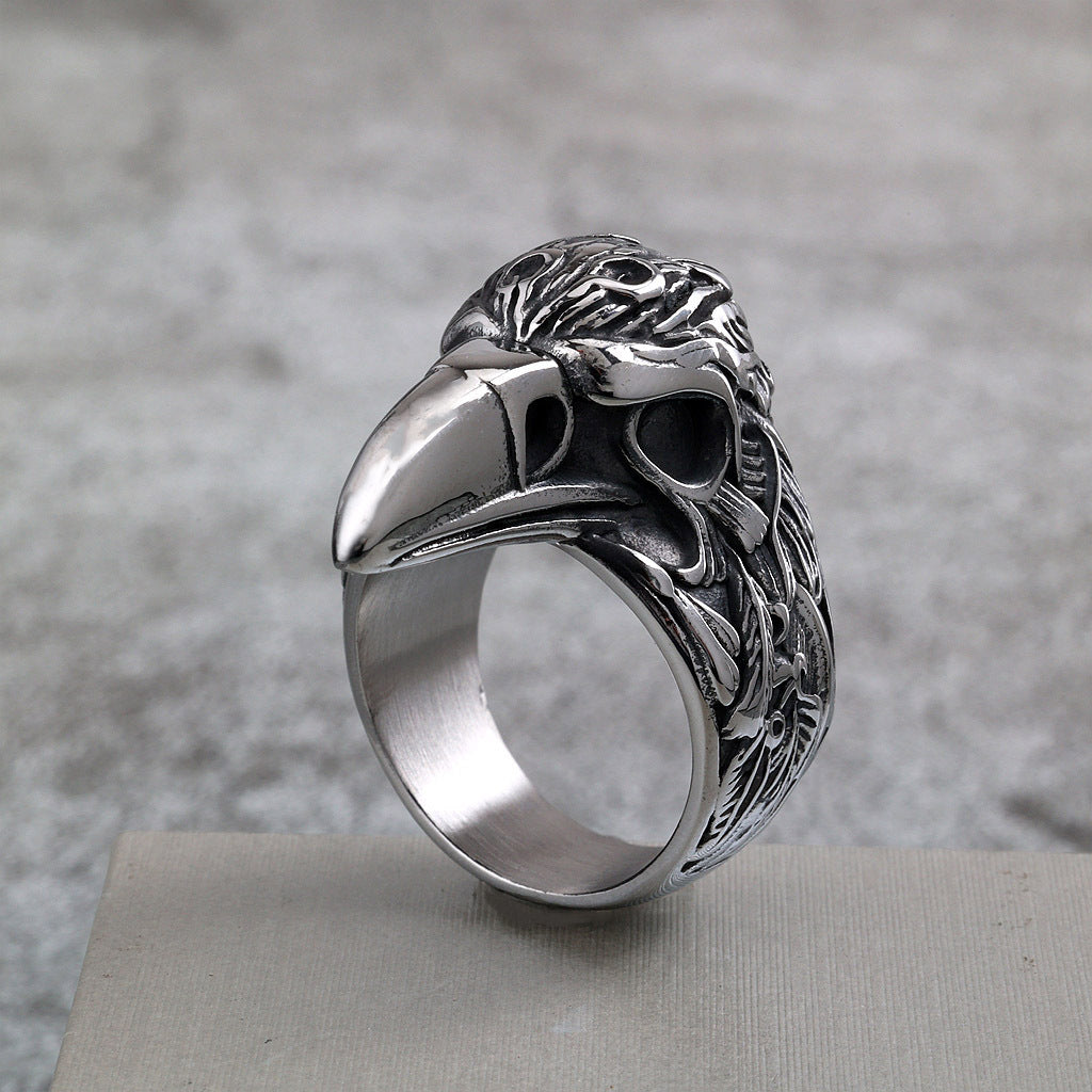 Vintage Eagle Stainless Steel Men's Ring