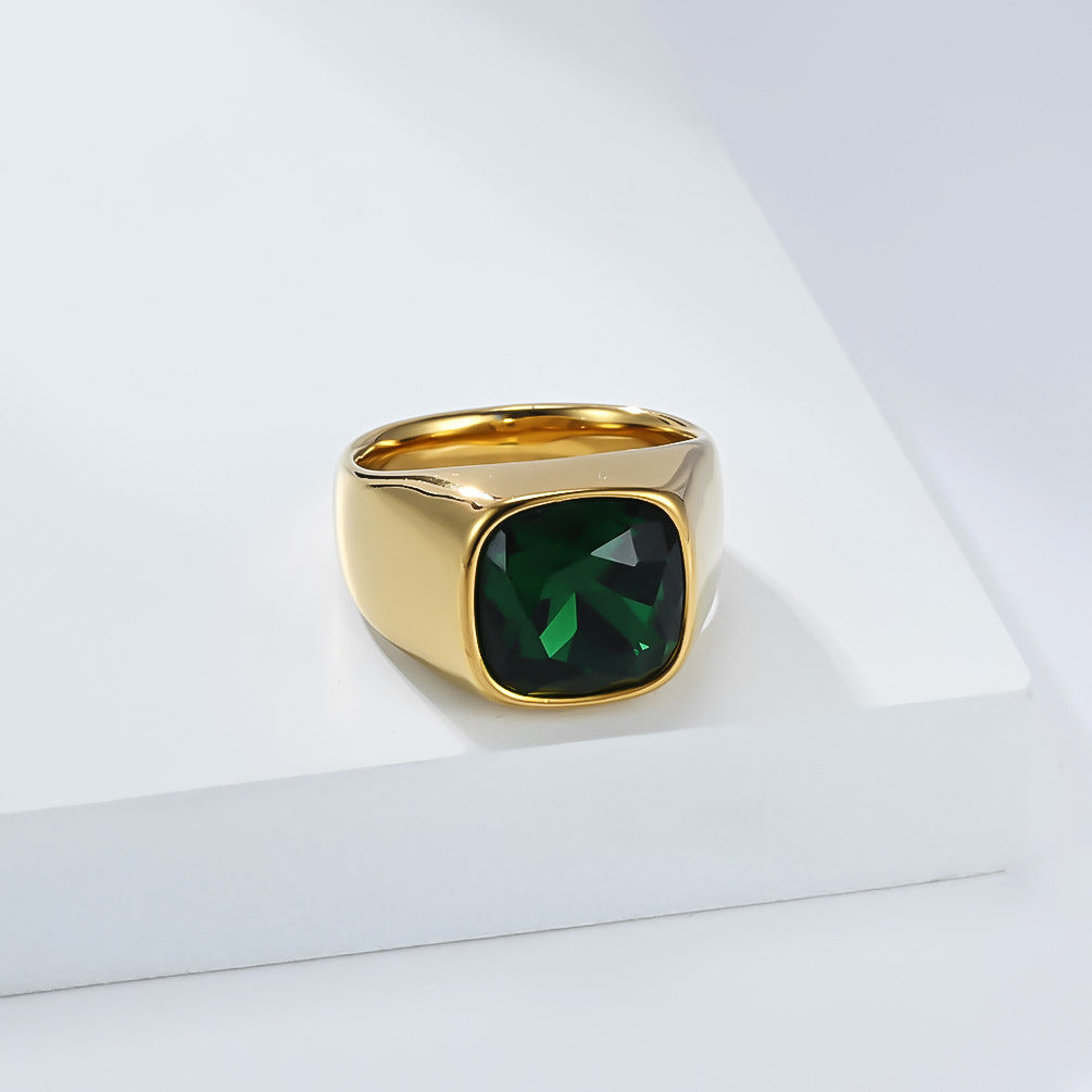 Planderful Stainless Steel Zircon Ring Unisex Bold Statement For Men Women Everyday Genie Collection