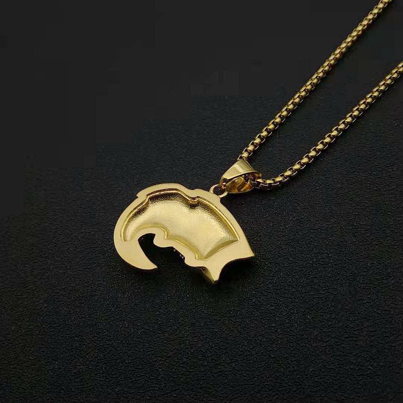 Zircon Necklace – Statement Urban Hip Hop Pendant Necklace In Gold-Plated Stainless Steel