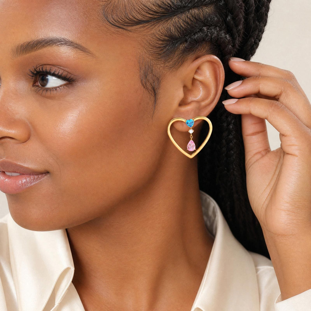 Stainless Steel Zircon Minimalist Earrings