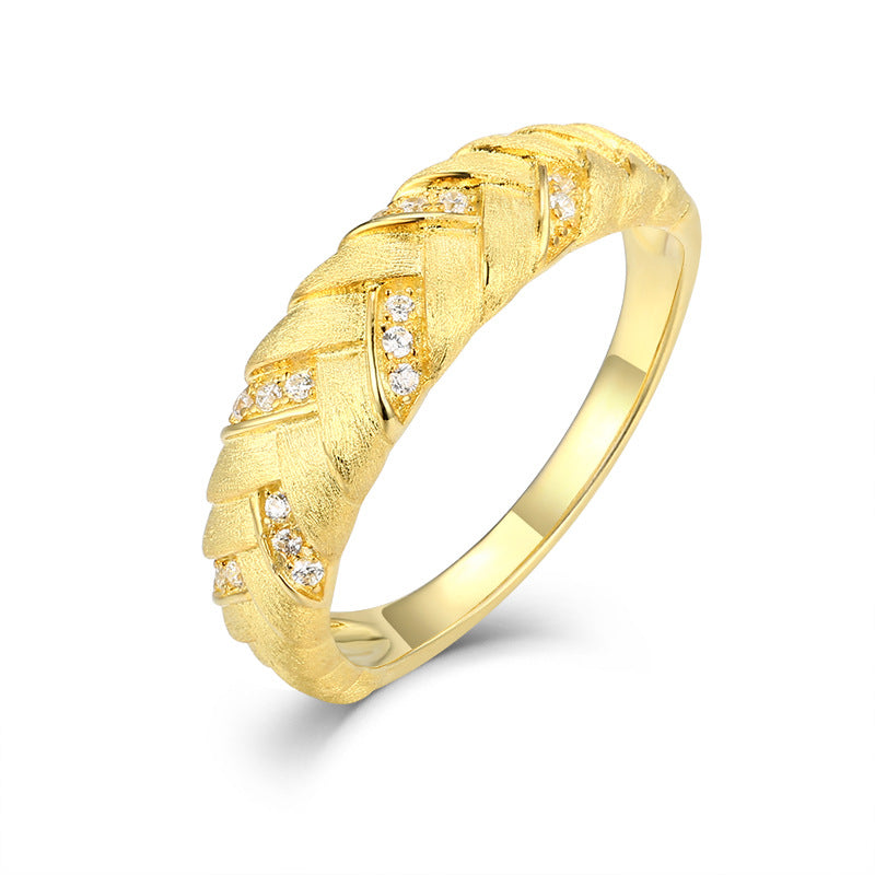S925 Sterling Silver Italian Retro Woven Handmade Ring