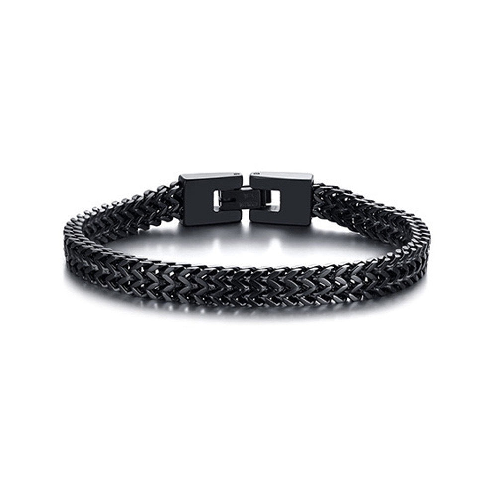 Planderful Titanium Steel Roman Chain Bracelet For Men Durable Versatile Retro Fashion Jewelry