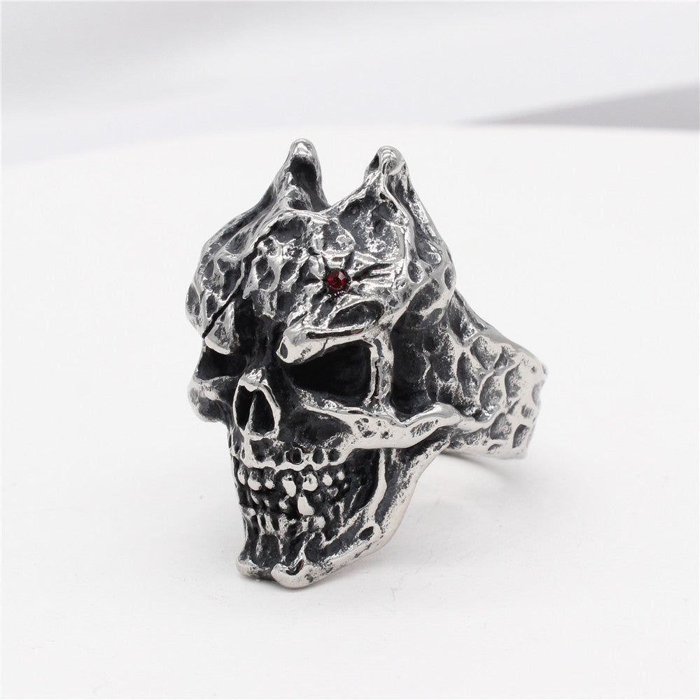 Masked Skull Titanium Steel Ring