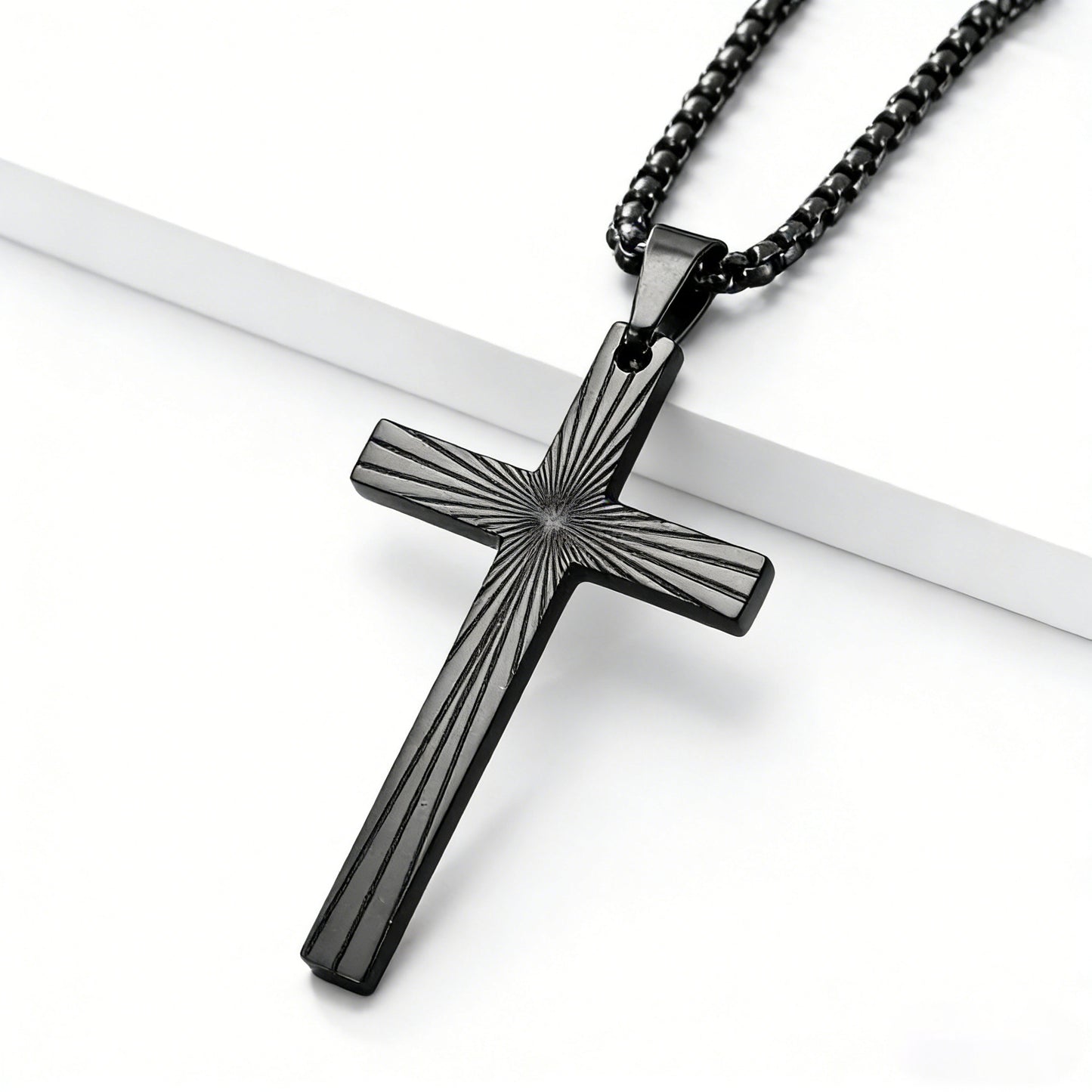 Steel Necklace – Minimalist Cross Pendant