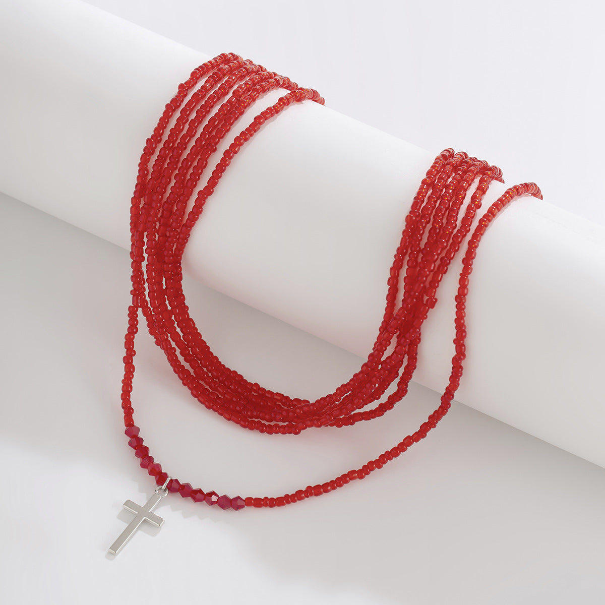 Gothic Beaded Necklace For Alternative Style Fans Planderful Vienna Verve Multi Layered Cross Statement