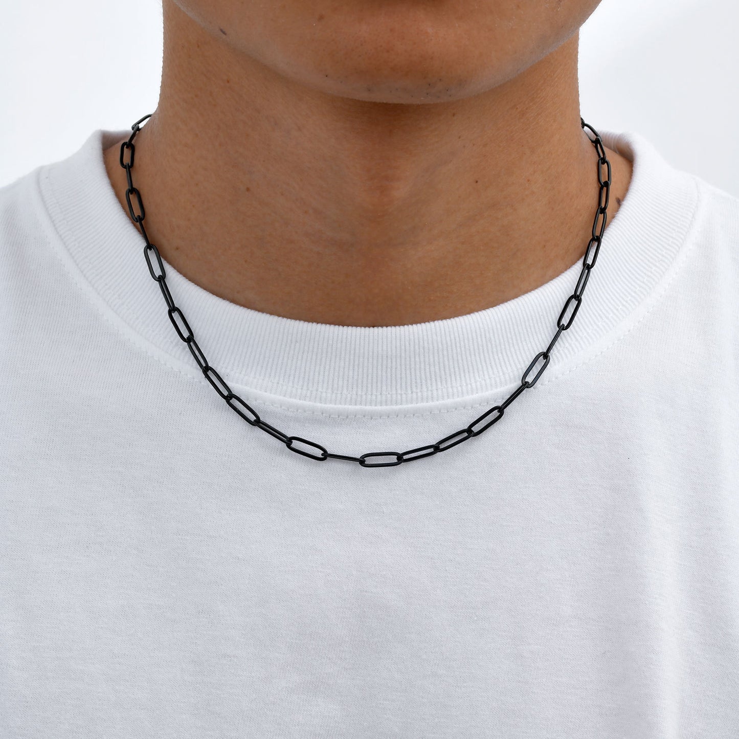 Thick Chain Stainless Steel Rectangular Chain Necklace Collarbone Chain Sweater Chain Men