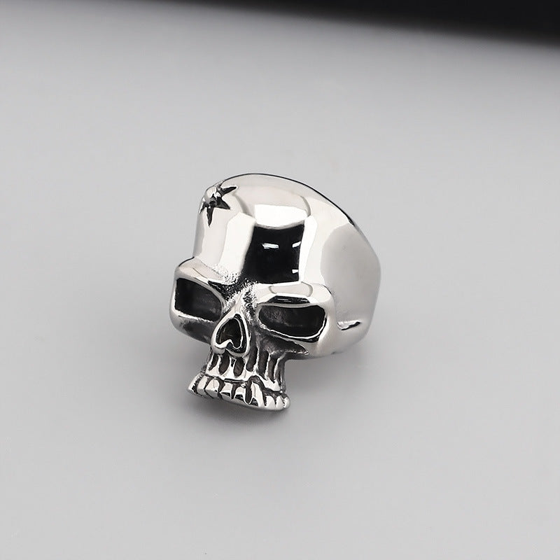 Retro Ghost Head Ring Skull Stainless Steel Ring For Men