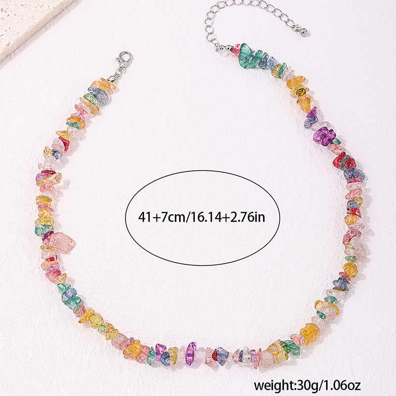 Planderful Vienna Verve Necklace – Fashionable Multicolored Glass Stone Design