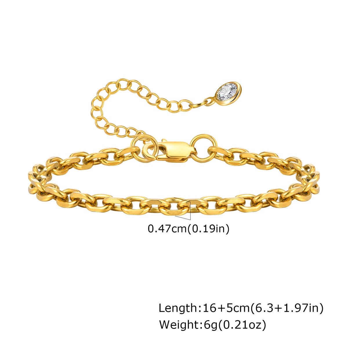 Simple And Stylish Gold Stainless Steel Bracelet Unisex