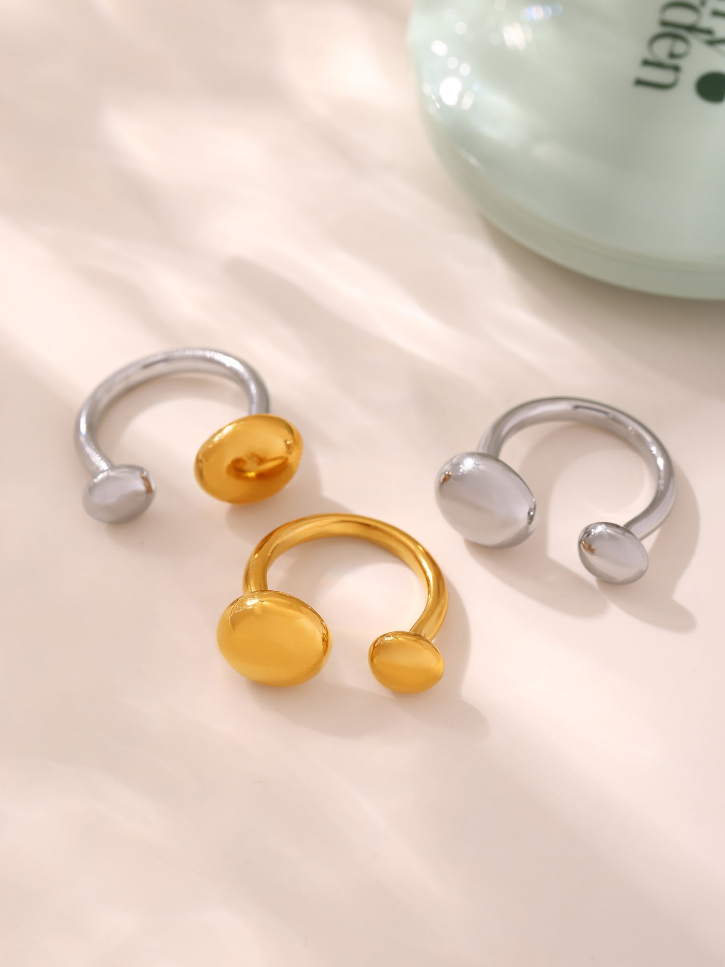 Planderful Everyday Genie Two Tone Geometric Open Ring Women