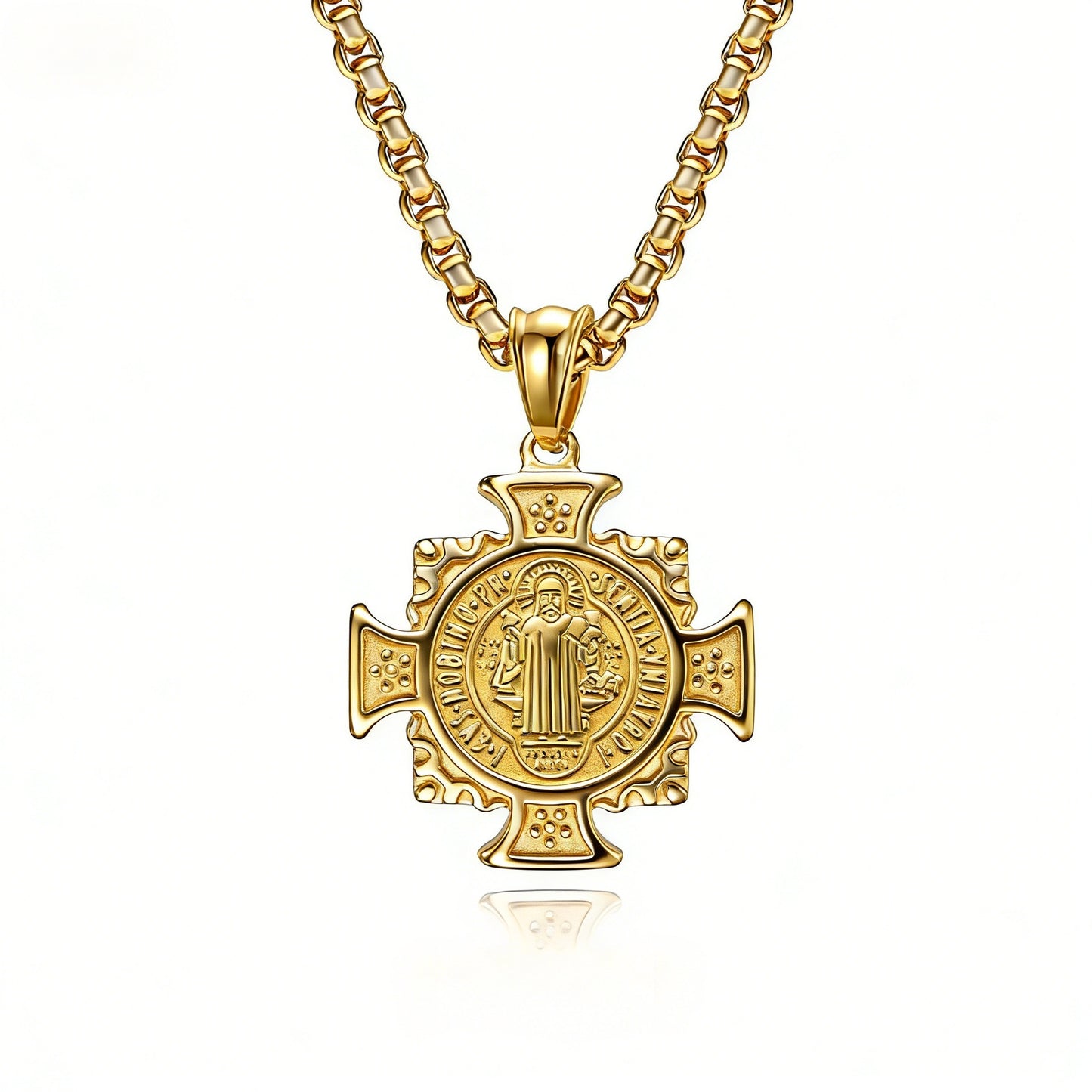 Planderful St Benedict Exorcist Necklace Titanium Steel Non Fading Pendant For Everyday Gothic Fashion