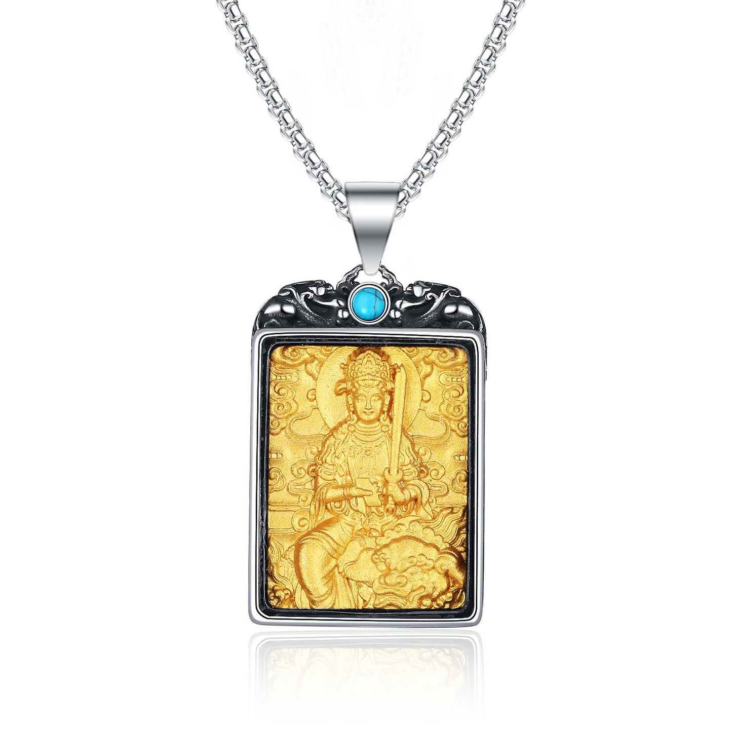 Stainless Steel Necklace - Elegant Zodiac Buddha Pendant