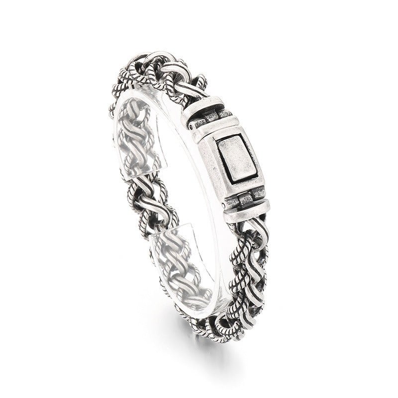 Planderful Mens Bracelet Retro Hipster Titanium Steel