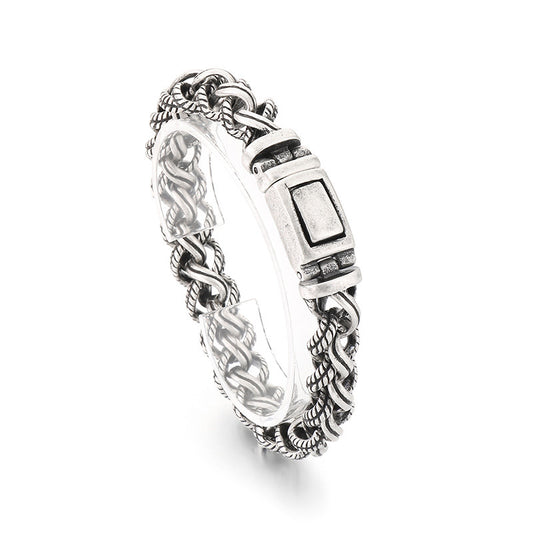 Planderful Mens Bracelet Retro Hipster Titanium Steel